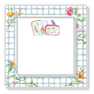 Turquoise Bamboo Mahjong Tile Notepad Duo