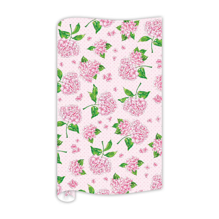 Hand Painted Pink Hydrangeas Wrapping Paper