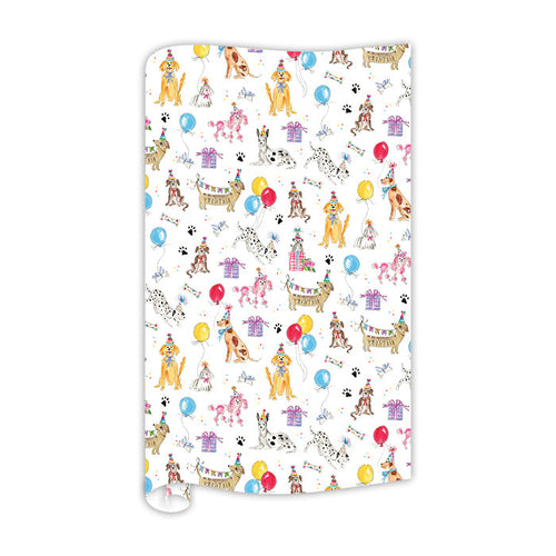 Hand Painted Party Dog Wrapping Paper