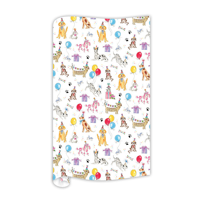 Hand Painted Party Dog Wrapping Paper
