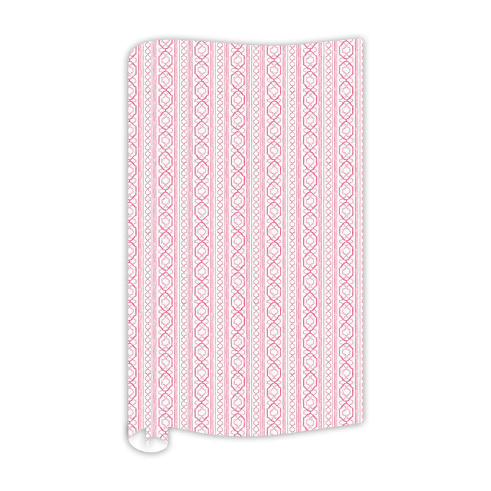 Hand Painted Pink Interlocking pattern Wrapping Paper