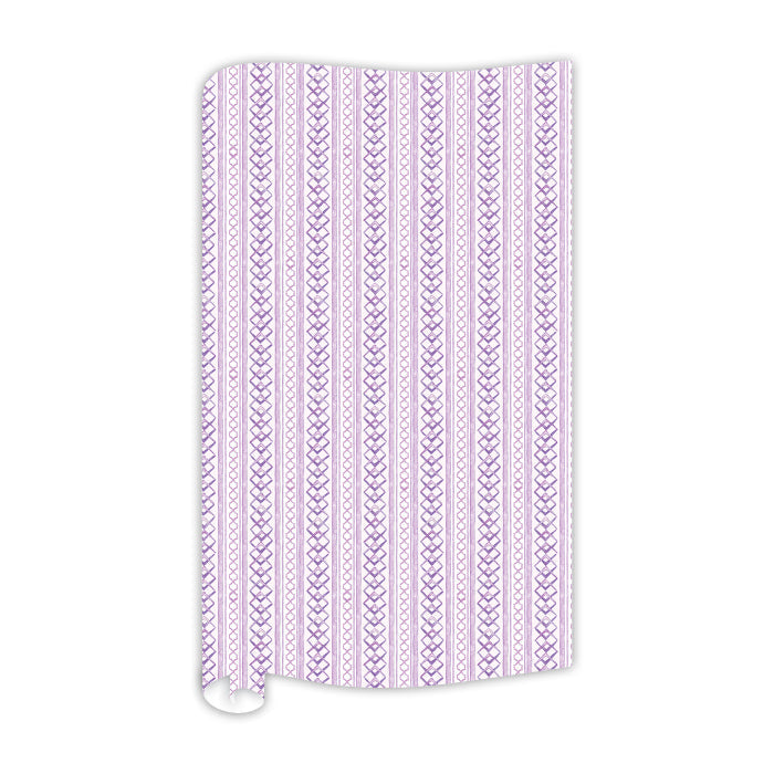 Hand Painted Lavender Interlocking Pattern Wrapping Paper