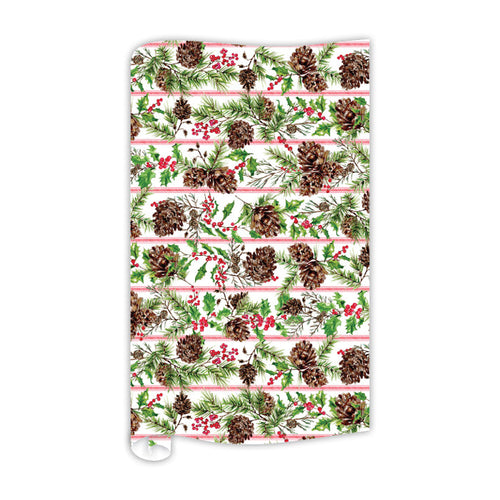 Traditional Pinecones Garland Gift Wrap