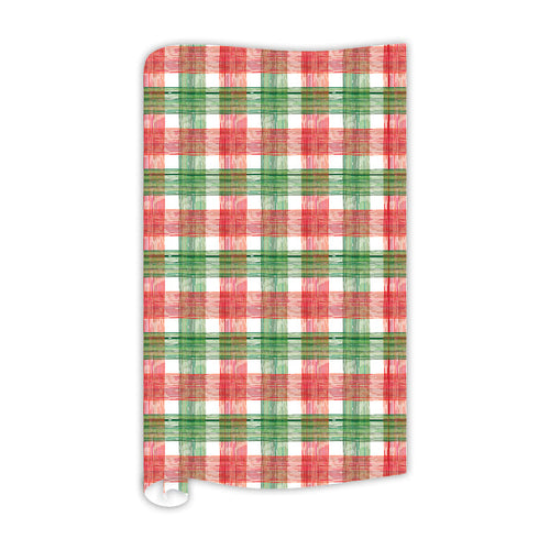 Red & Green Wiggle Plaid Gift Wrap