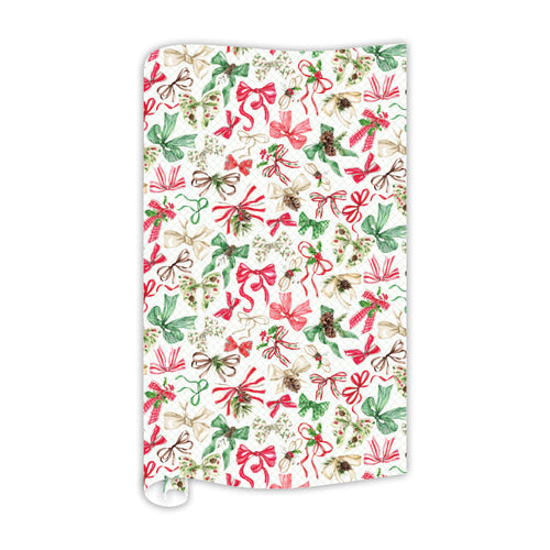 Red & Green Christmas Bows Gift Wrap