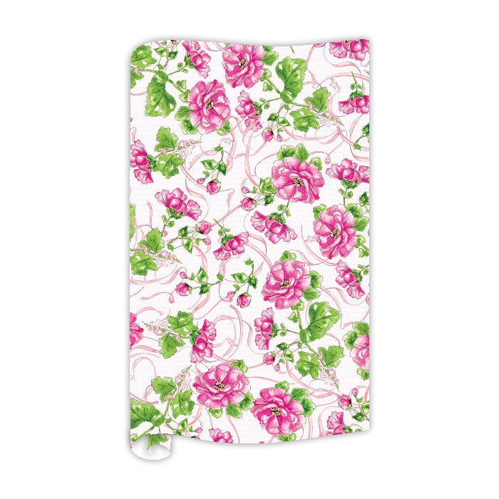 Garden Party Pink Flowers Wrapping Paper
