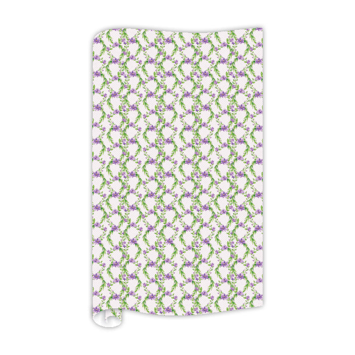 Garden Party Lavender Floral Trellis Wrapping Paper