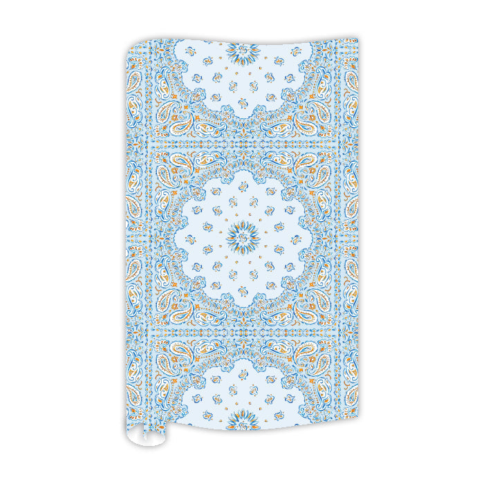 Blue & Orange Bandana Wrapping Paper