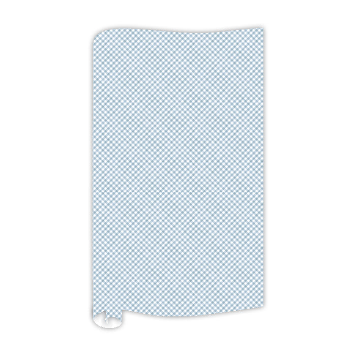 Hydrangea Periwinkle Blue Gingham Wrapping Paper