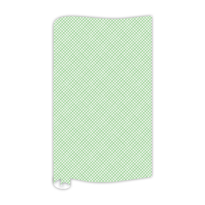 Bright Spring Green Gingham Wrapping Paper