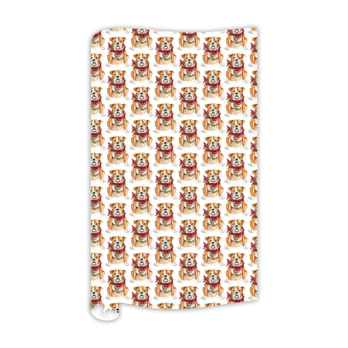 Maroon Bulldog Gift Wrap