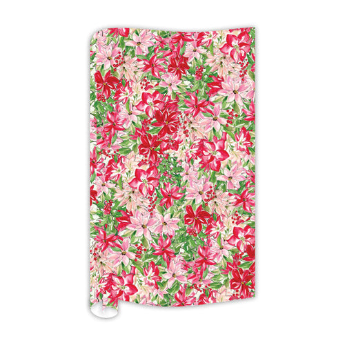 Red and Green Poinsettias Wrapping Paper