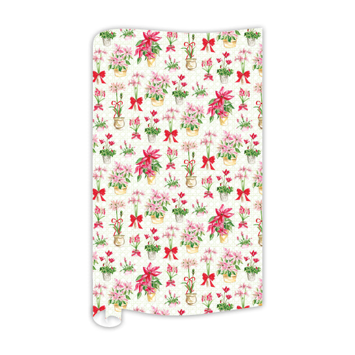 Christmas Poinsettia and Amaryllis Wrapping Paper