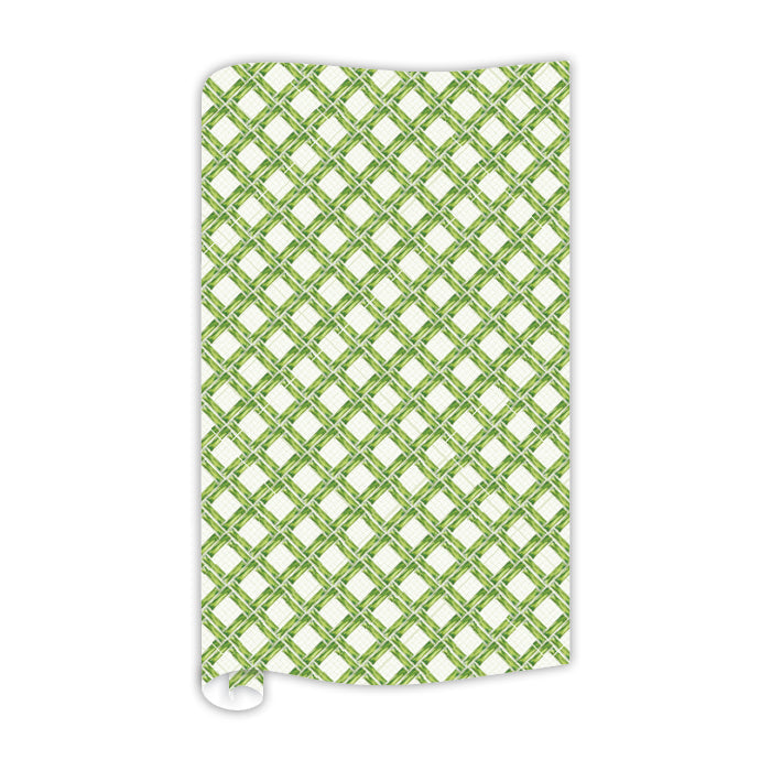 Hand Painted Green Interlocking Bamboo Wrapping Paper