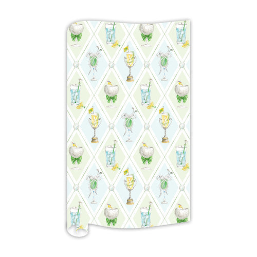 Golf Argyle Cocktail Pattern Wrapping Paper