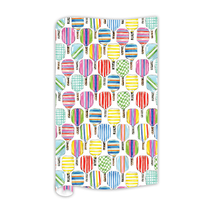 Colorful Pickleball Paddles Pattern Gift Wrap