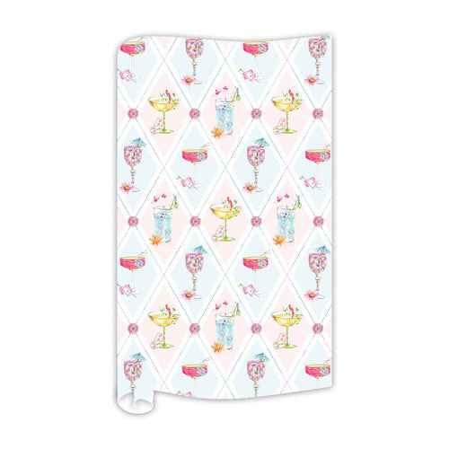 Mahjong Argyle Cocktail Pattern Wrapping Paper
