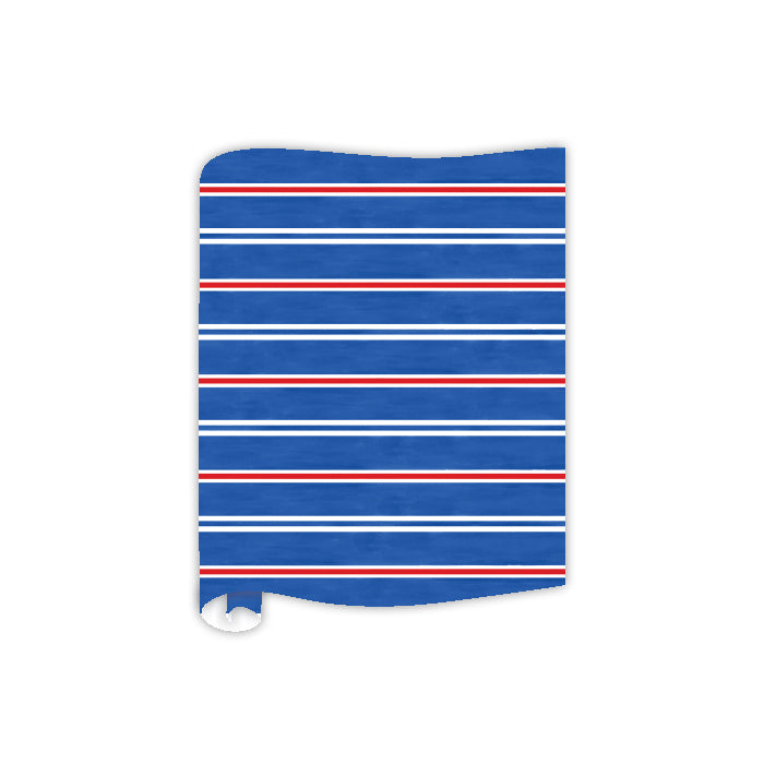 Blue And Red Stripe Table Runner