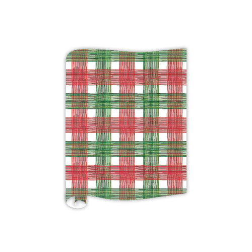 Red & Green Wiggle Plaid Table Runner