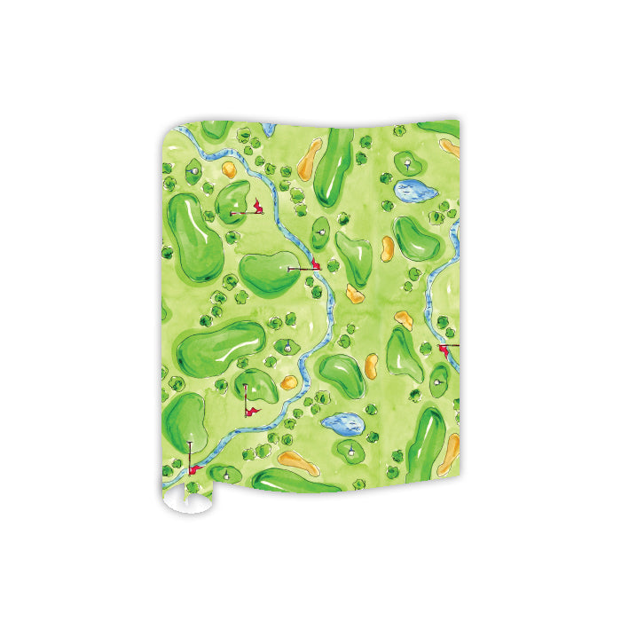 Hand Painted Golf Course Table Runner