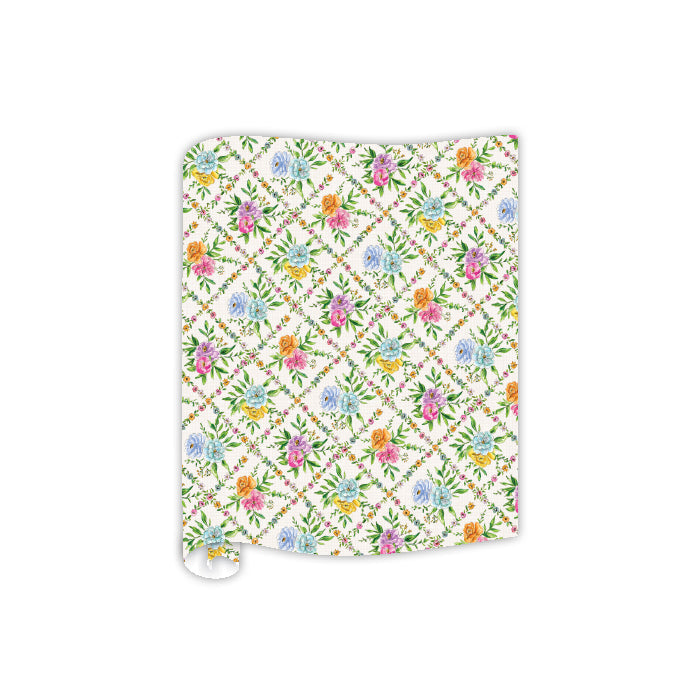 Hand Painted Western Floral Trellis Table Runner