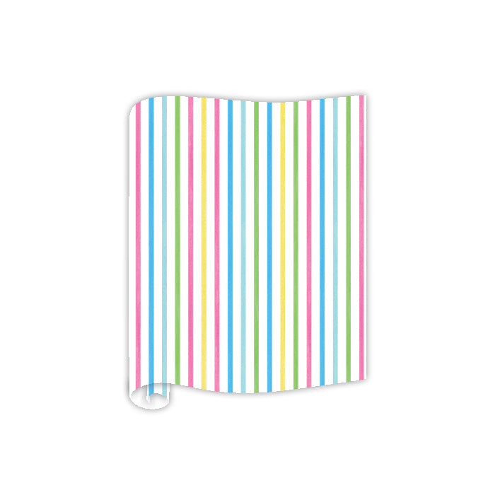 Handpainted Bright Colorful Stripes Table Runner