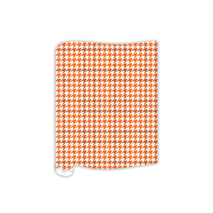 Orange & White Houndstooth Table Runner