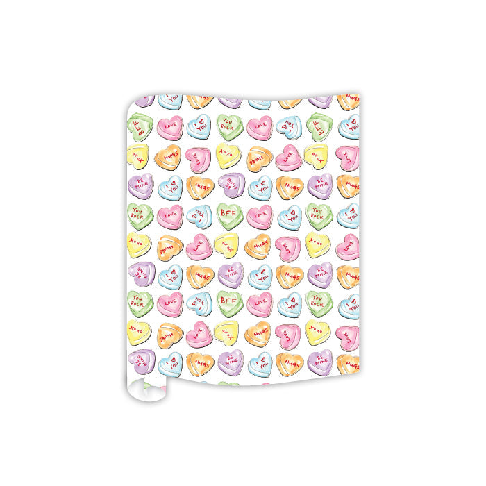 Colorful Candy Conversation Hearts Pattern Table Runner