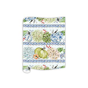 Autumn Feast Pumpkin And Hydrangea Table Runner
