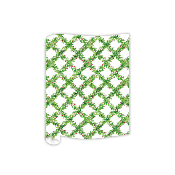 Holly with Berries Trellis Table Runner