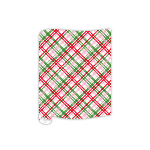 Red Pink and Green Plaid Table Runner
