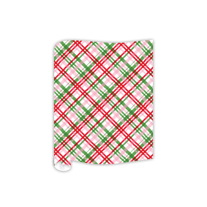 Red Pink and Green Plaid Table Runner