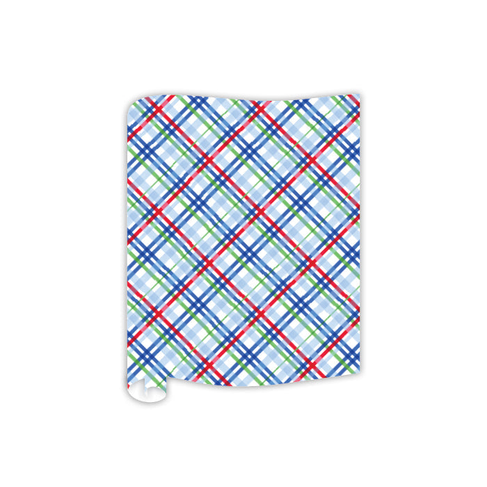 Blue Red and Green Plaid Table Runner