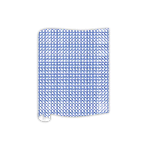 Hand Painted Royal Blue Cane Trellis Table Runner