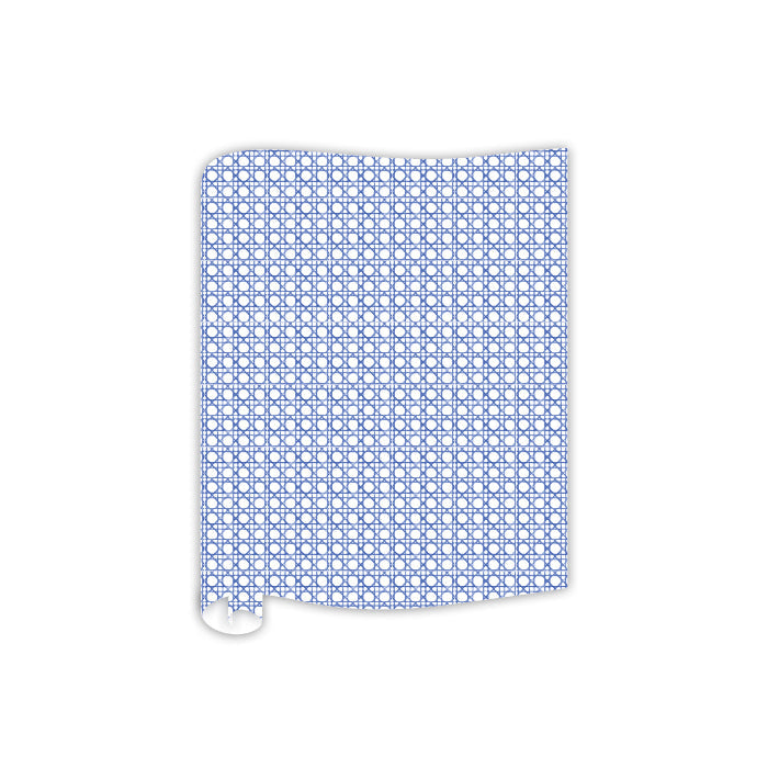 Hand Painted Royal Blue Cane Trellis Table Runner