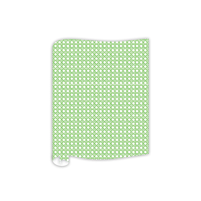 Hand Painted Kelly Green Cane Trellis Table Runner
