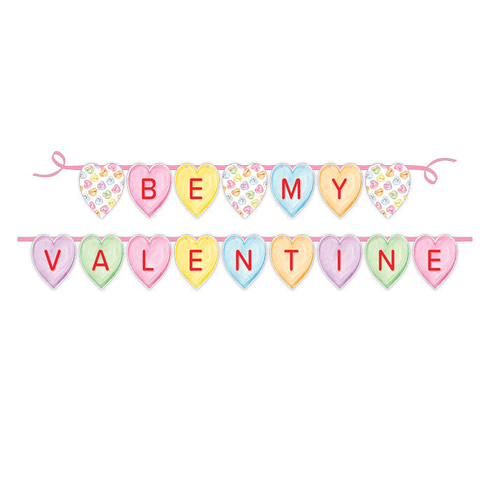 BE MY VALENTINE Colorful Candy Party Banner