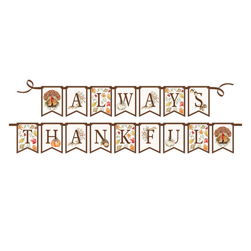 Festive Always Thankful Die-Cut Banner