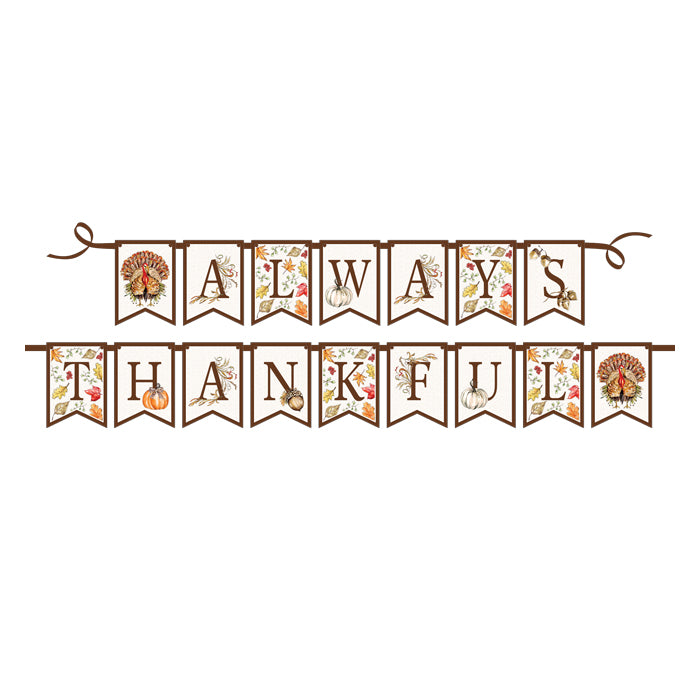 Festive Always Thankful Die-Cut Banner
