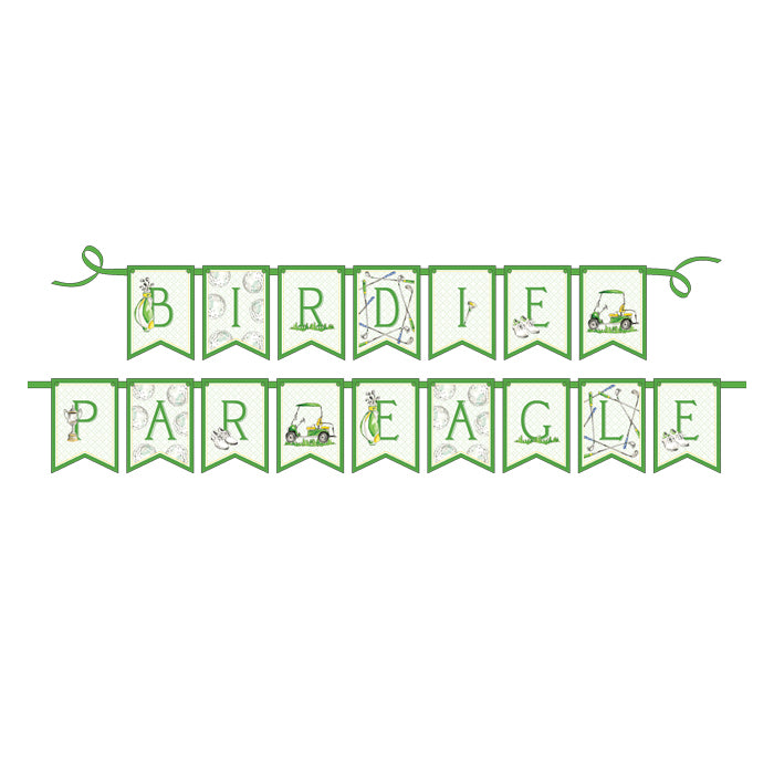 Birdie Par Eagle Golf Icons Green Party Banner