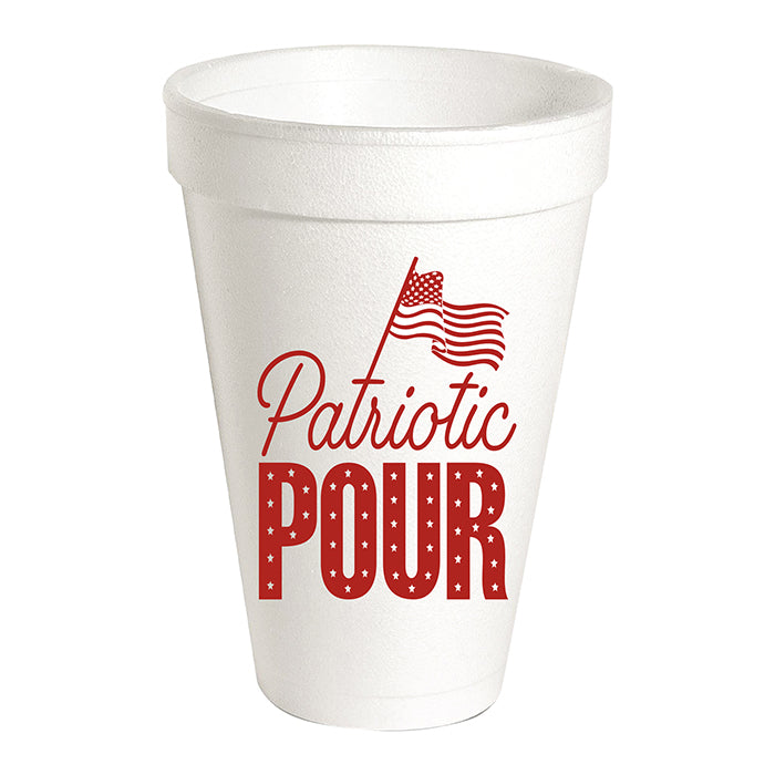 Patriotic Pour Styrofoam Cups