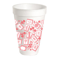 Coral Mahjong Tile Styrofoam Cups