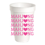 Pink Mahjong Repeat Styrofoam Cups