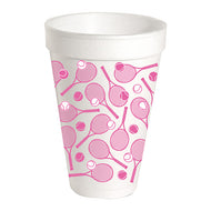 Pink Tennis Racket Styrofoam Cups