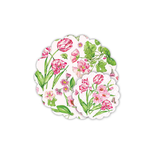 Pink Botanical Doily Set