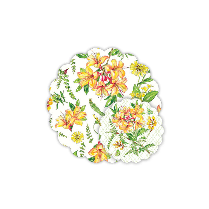 Green Botanical Doily Set