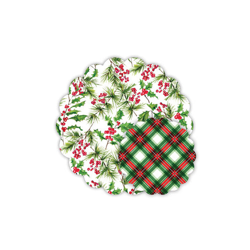 Traditional Pine Plaid Doily Set