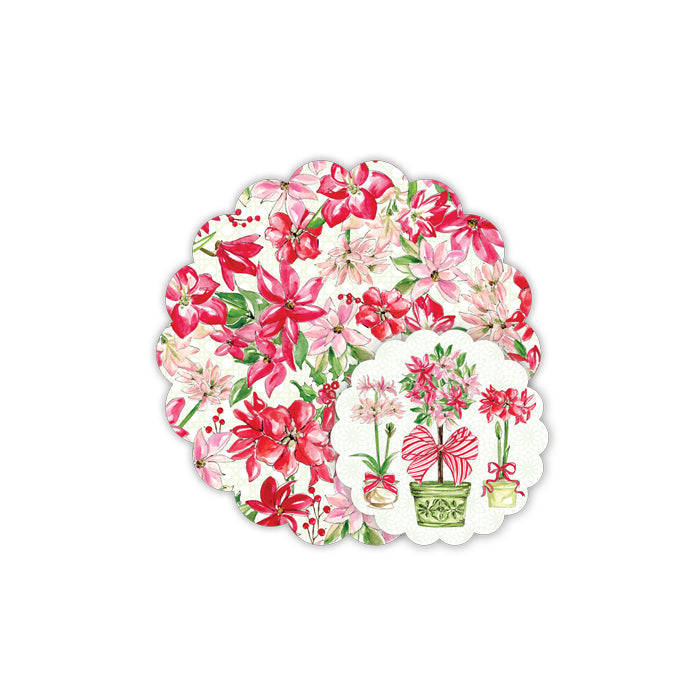 Christmas Poinsettias Doily Set