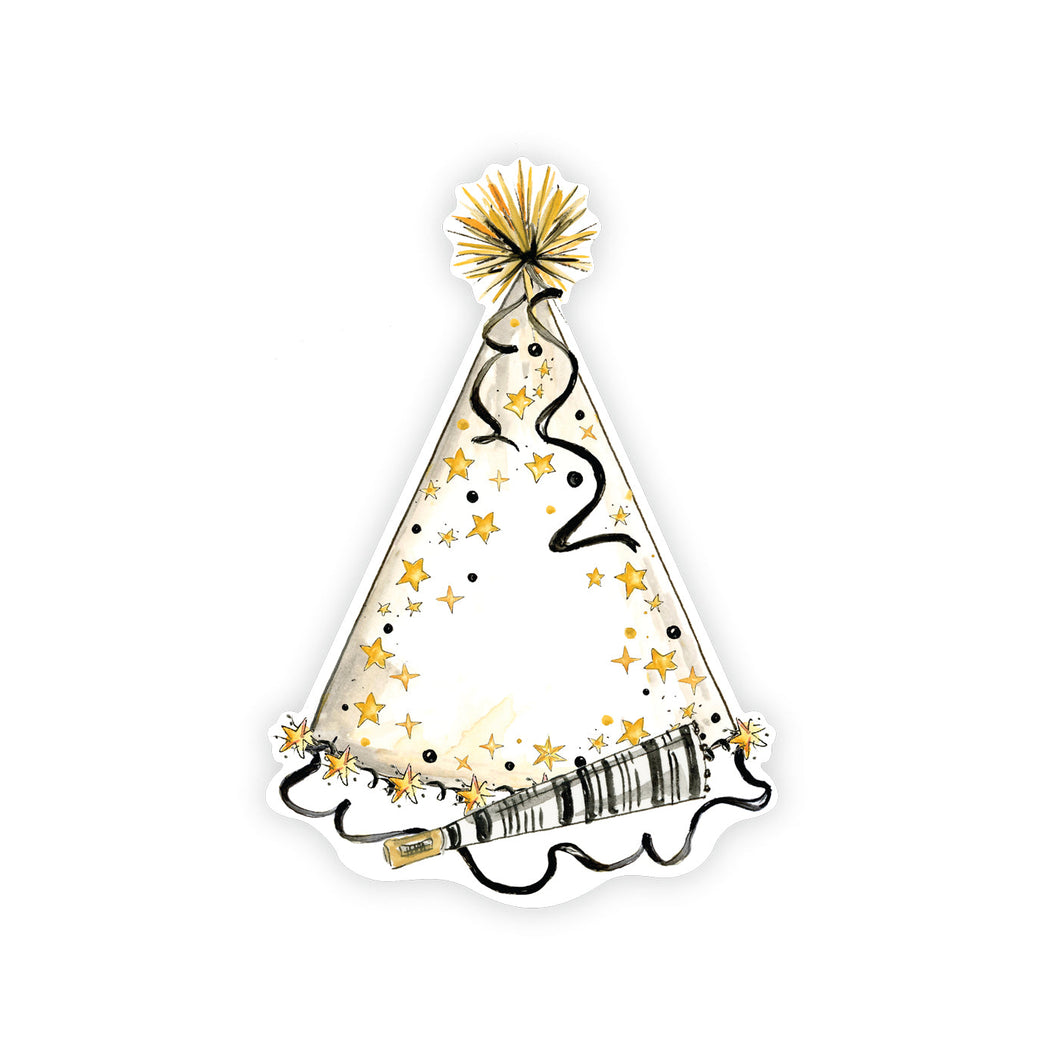 New Year Party Hat and Horn Die-Cut Accents