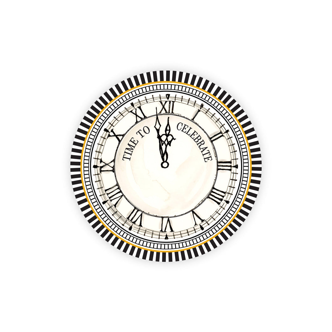 Hand Painted Time to Celebrate Clock Die-Cut Accents